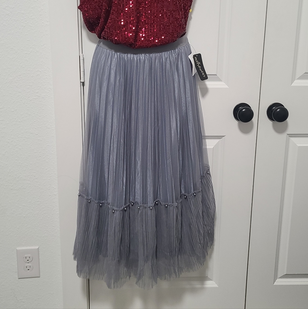 Metro Wear Silver Maxi Skirt